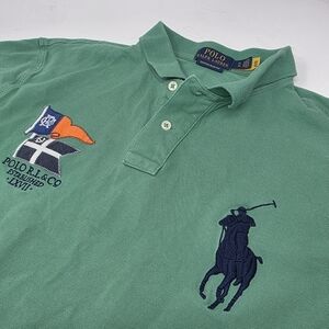 Polo Ralph Lauren Nautical Flags Big Pony Classic Fit Green Polo Shirt XL